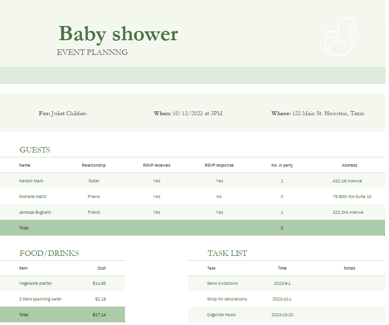 Ultimate Baby Shower Planner Excel Template: Guest Lists, Budget & Task Tracker ​Thumbnail​ 